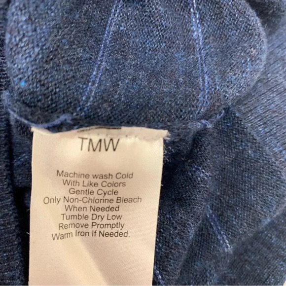 Jos A Bank‎ Sweater Men XL  Long Sleeve  Blue Stripe Cotton Stretch Crew Neck - Picture 6 of 10